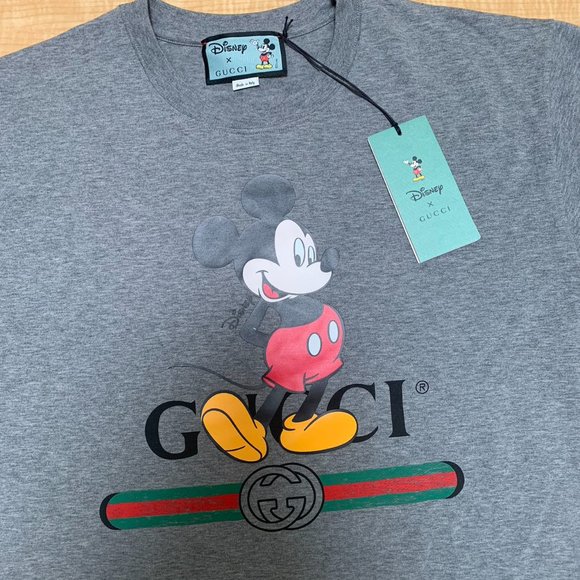 Gucci x Disney Oversized Logo-Print T-shirt Grey - Picture 8 of 12